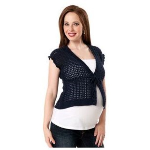 New MOTHERHOOD MATERNITY Navy Cardigan Sweater NWT - Picture 2 of 7